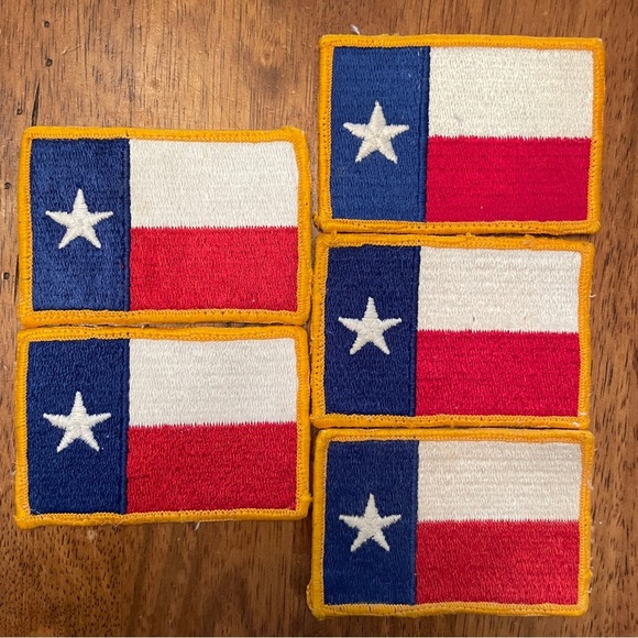 5 VTG Texas Flag Sew On Patches Appliqués 3.25”x2.25” Red White Blue 5:2 Gift - Picture 1 of 9